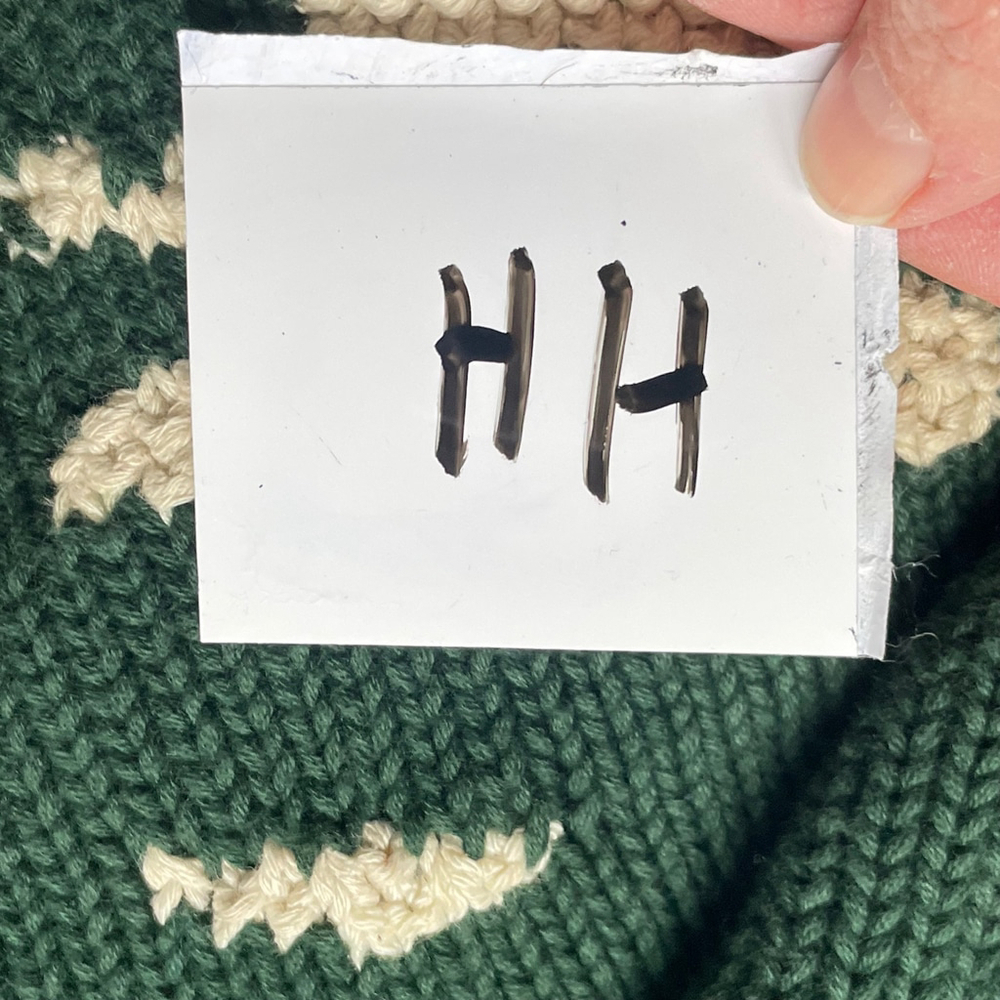 Vintage Y2K Nautica Handknit Map Sweater XXL Green Navy - Picture 8 of 8